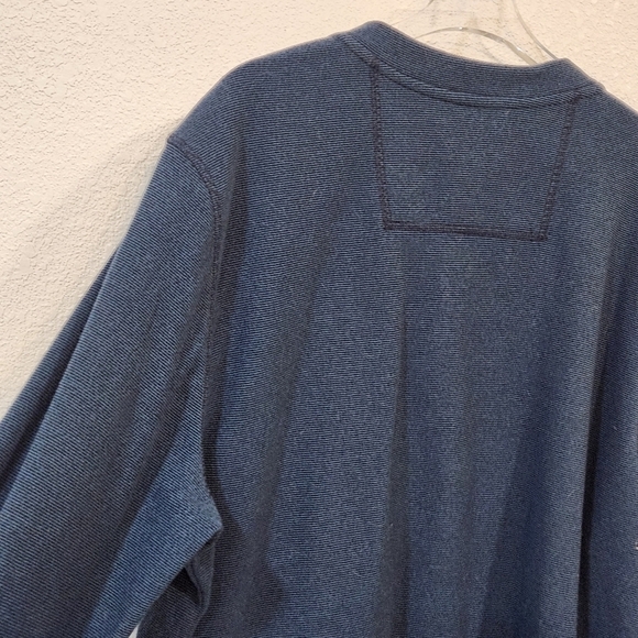 LL Bean Two Layer Blue Thermal Henley Shirt Men Large Reg Long Sleeve Fleece - Picture 10 of 16